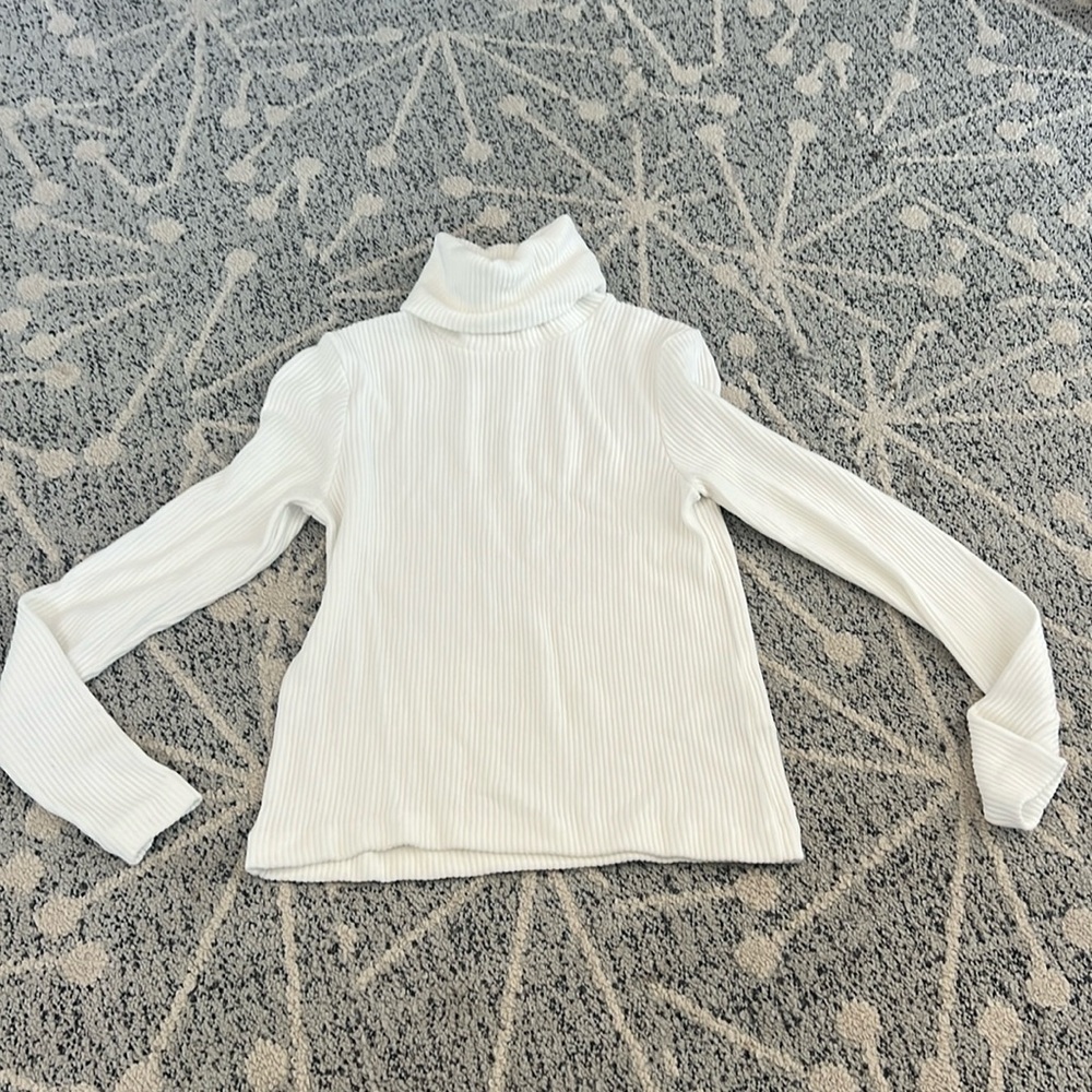 Club Monaco Meredy Turtleneck Rib Top in white size small